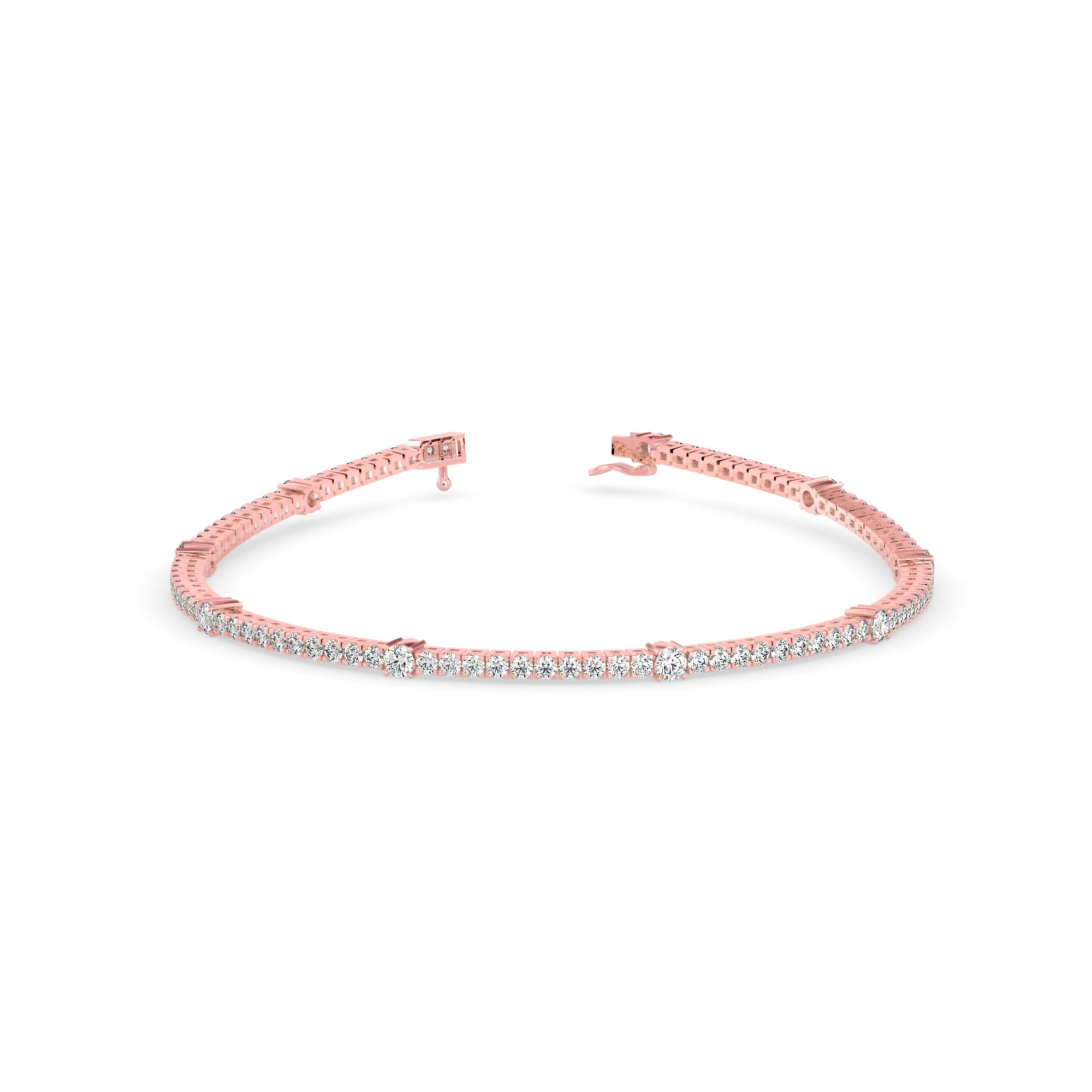 Pulsera de diamantes creados en laboratorio modelo Bar Tennis en oro de 18K (2.35 quilates)